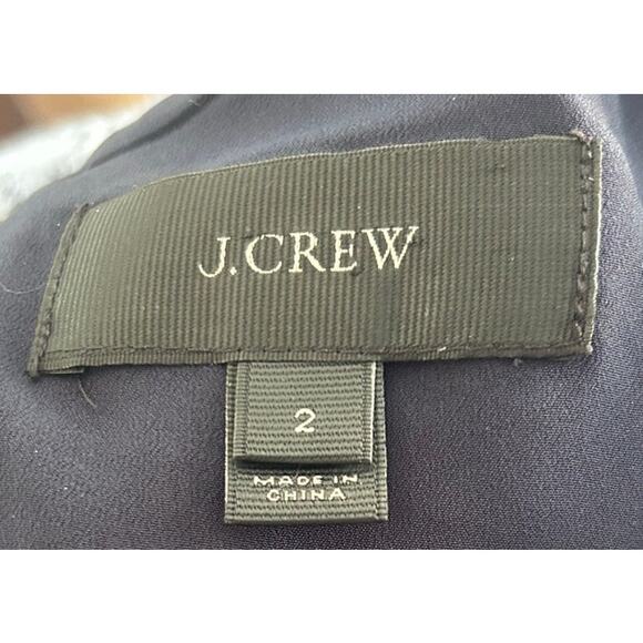 J. Crew Sleeveless Blue Botanical Print Fit Flare Dress Women's Lined Size 2 - Picture 7 of 8